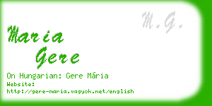 maria gere business card